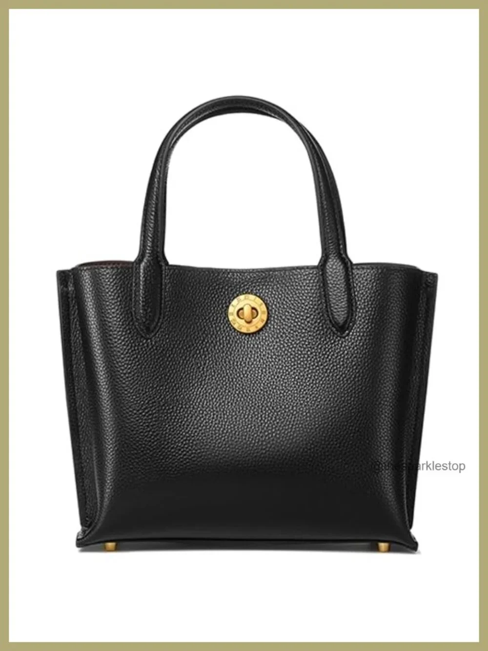 Genuine Leather Satchel Tote Bag Women's Medium Handbag with Gold Hardware